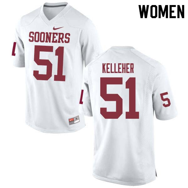 Women #51 Kasey Kelleher Oklahoma Sooners College Football Jerseys Sale-White - Click Image to Close